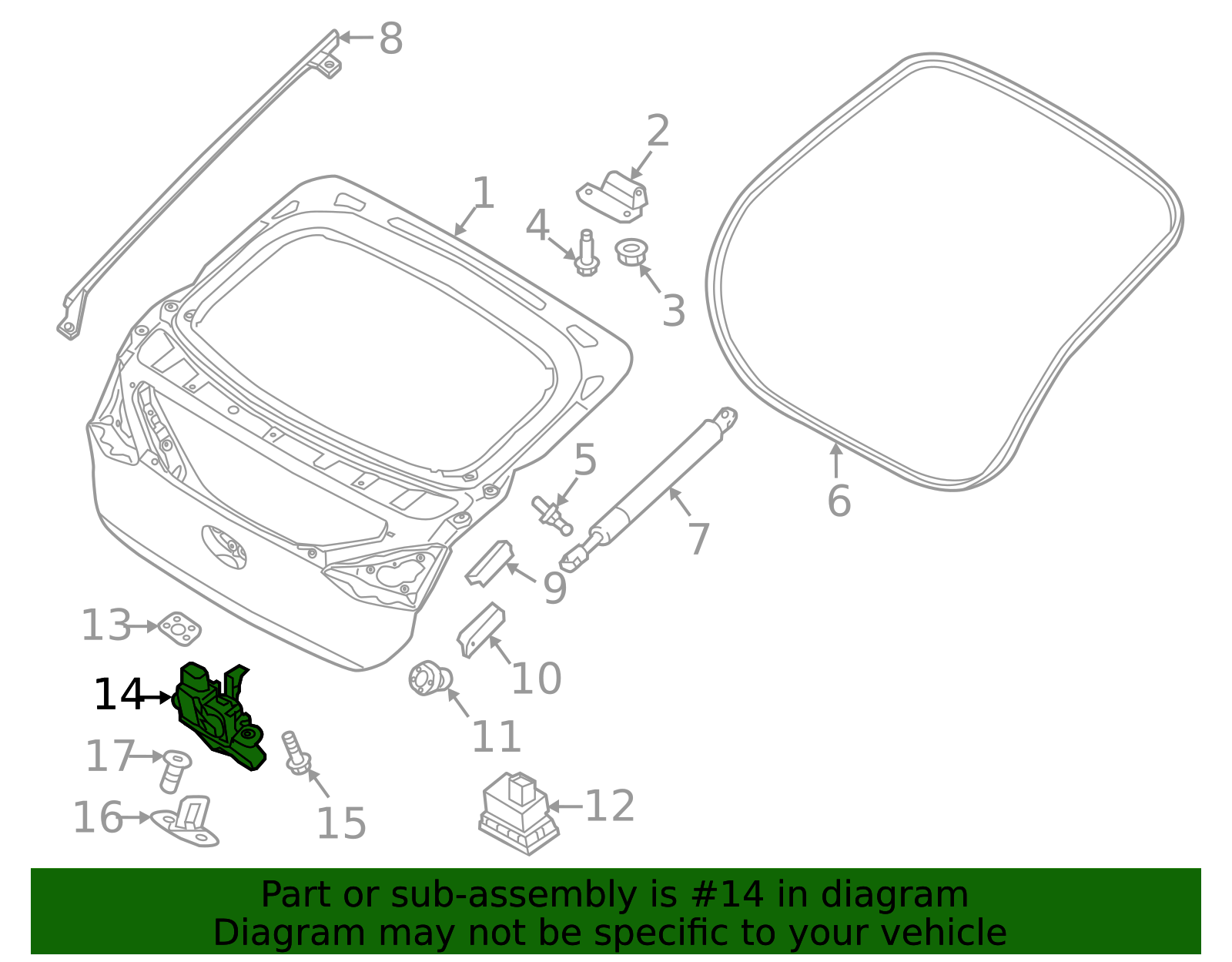 818L0-GI100 - High-Quality Liftgate Latch for 2022-2025 Hyundai ...