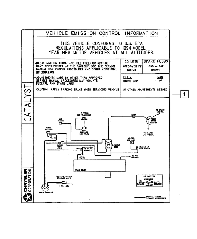 52080418AA - Emission Systems: Emission Label for Mopar Image