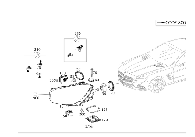2318203061 - Electrical System: Lamp Unit for Mercedes-Benz Image image