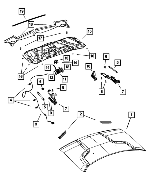Hood and Hood Release for 2012 Dodge Challenger #0