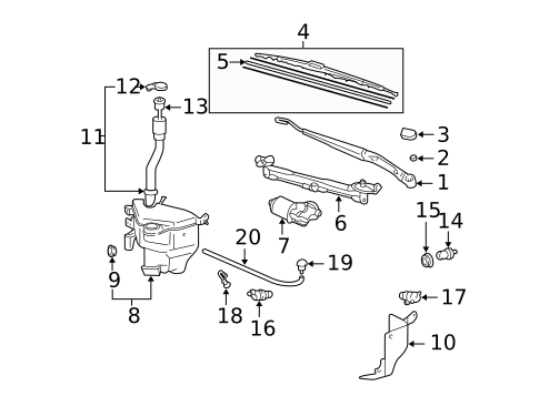Wiper & Washer Components for 2009 Toyota 4Runner #0