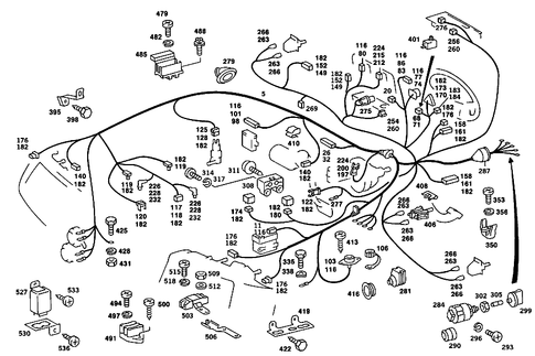 Main Cable Harness for 1984 Mercedes-Benz 380SE #2