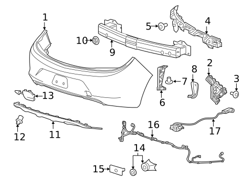 Bumper & Components - Rear for 2017 Buick Cascada #0