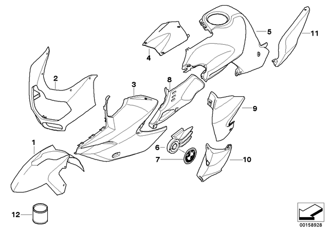 46617678122 - Body Equipment: Front Wheel Fender - Rohteil/blank for BMW-Motorrad Image