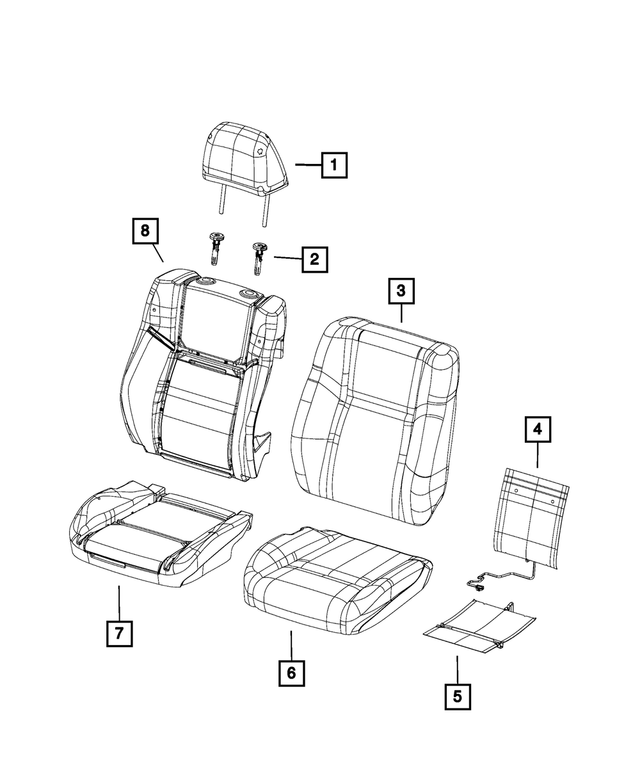 1XC48LK5AA - : Front Seat Cushion Cover, Right for Mopar Image