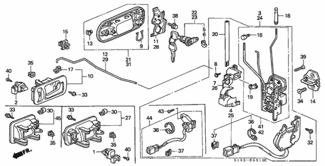 Front Door Locks for 2000 Honda CR-V #0