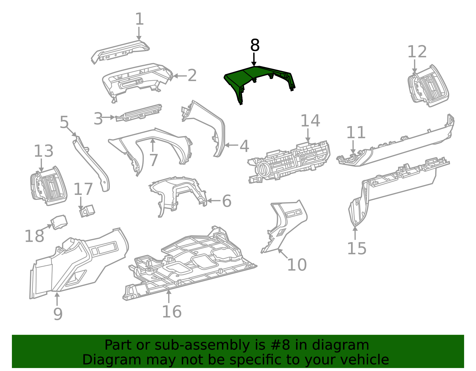 Toyota OEM Instrument Panel Cover 55422-42060-C0 | Toyota OEM