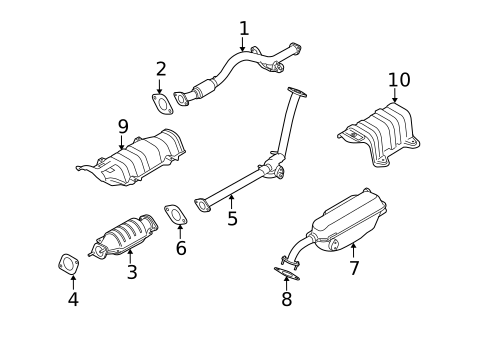 Exhaust Components for 2007 Kia Rio5 #0