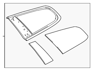 25953715 - : Part# 25953715 Passenger Side Quarter Window with Panel for Buick: Enclave Image