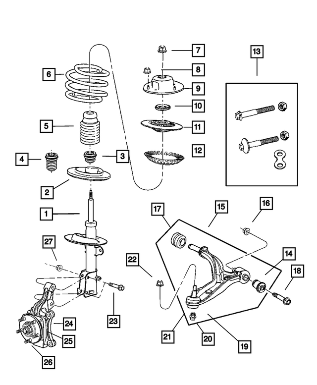 5066334AA - Front Suspension &amp; Drive: Strut Damper for Mopar Image