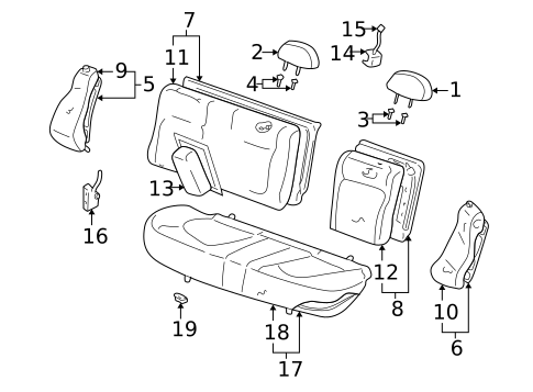 Rear Seat Components for 2005 Kia Optima #0