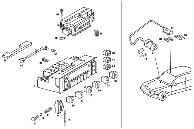 2018301285 - Heating and Ventilation: Operating Unit for Mercedes-Benz: 190E Image image