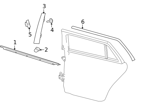 Exterior Trim - Rear Door for 2009 Volkswagen Jetta #0