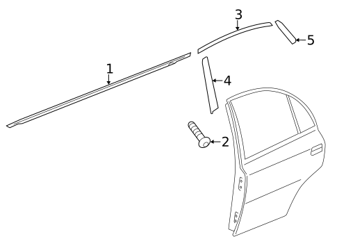 Exterior Trim - Rear Door for 2014 Hyundai Accent #0