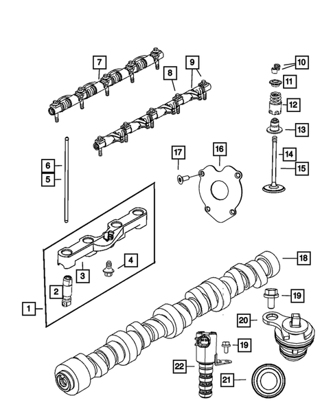 Camshaft and Valve for 2013 Dodge Challenger #0