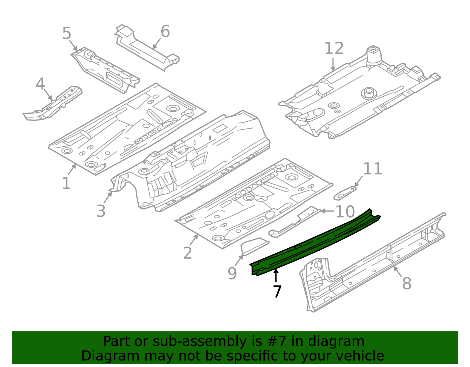 KD53-54-660B - Floor Side Rail Reinforcement 2013-2025 Mazda CX-5