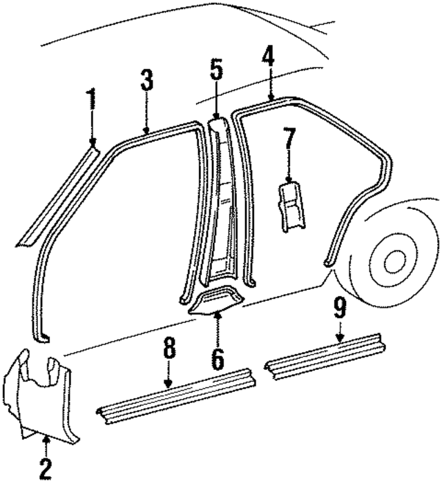 12469003259045 - Body: Windshield Pillar Trim for Mercedes-Benz Image