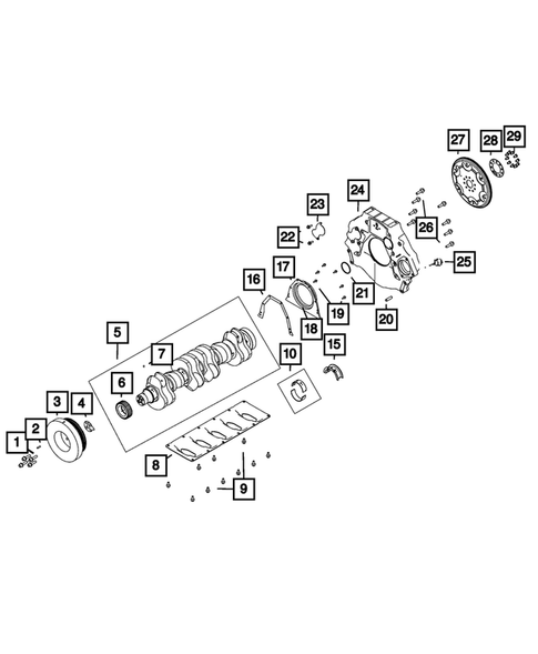 Crankshaft, Piston, Drive Plate, Flywheel, and Damper for 2024 Ram 3500 #0