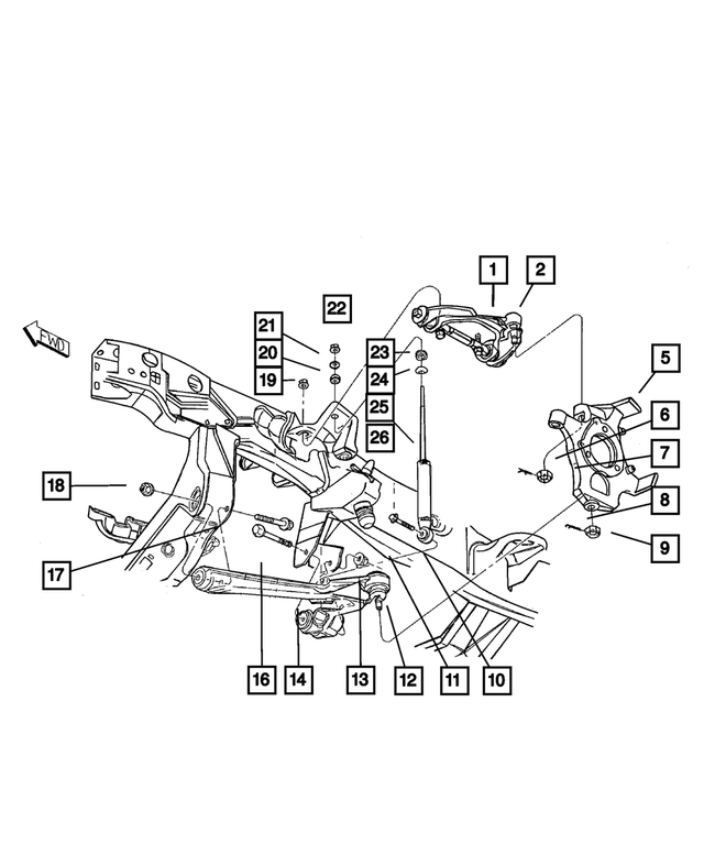 5166386AA - Front Suspension &amp; Drive: Control Arm, Upper Right for Mopar Image