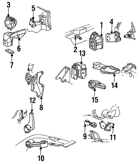 Engine & Trans Mounting for 1990 Chevrolet Corsica #0