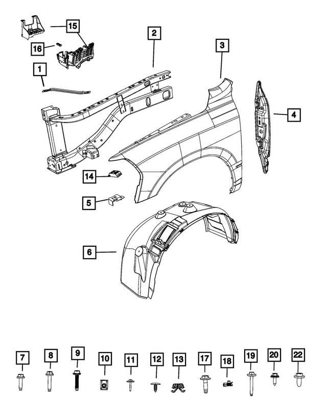 6514720AA - Body Sheet Metal Except Doors: Self Tapping Screw And Washer for Mopar Image