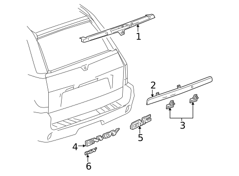 Exterior Trim - Tail Gate for 2004 GMC Envoy XUV #0