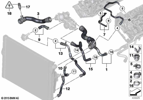 Cooling System Coolant Hoses for 2014 BMW 760Li #2