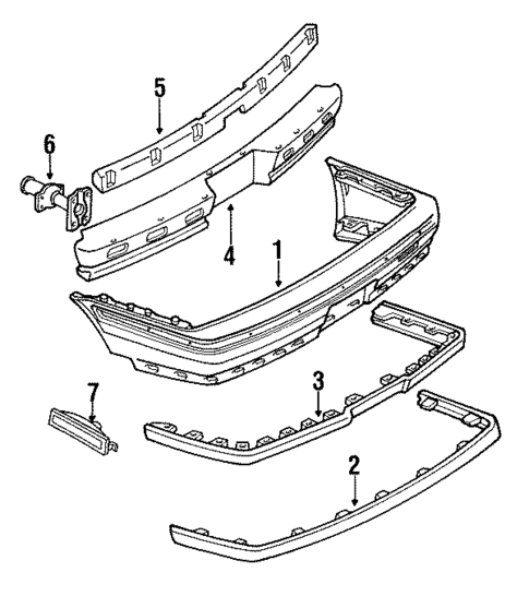 Bumper & Components - Rear for 1990 Chevrolet Beretta #0