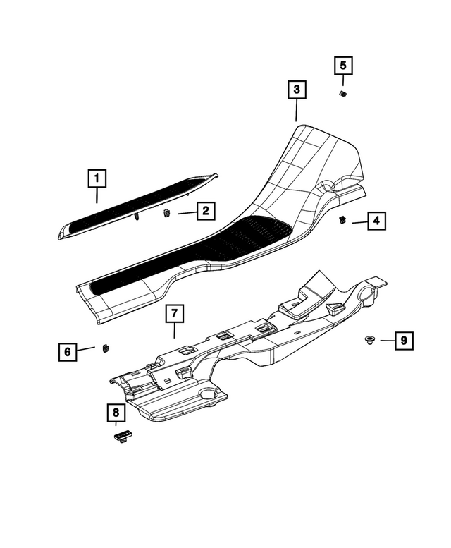 7BH53TX7AD - Interior Trim: Body Side Sill, Left for Mopar Image