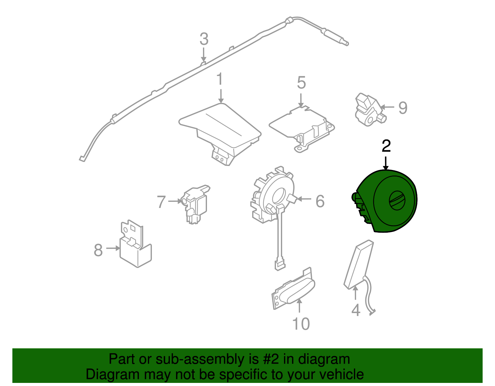 Driver Inflator Module - Nissan (K8510-1FC5A)
