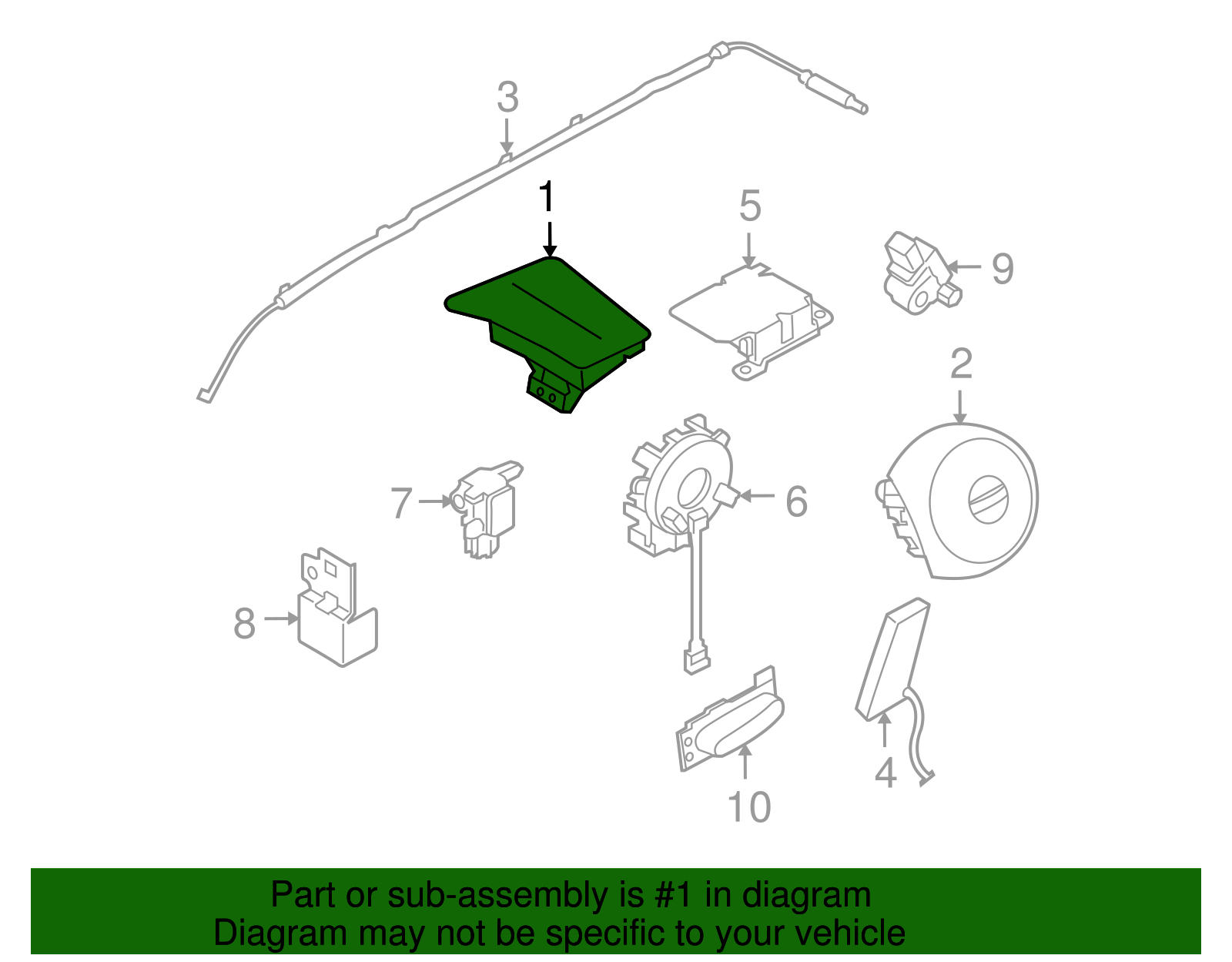 Passenger Inflator Module - Nissan (K8515-1FC0A)