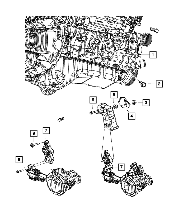 6101688 - 4.7L Gas; Engine: Hex Lock Nut, Mounting for Mopar Image image
