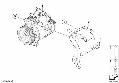 Compressor, Magnetic Clutch for 2006 BMW M5 #0