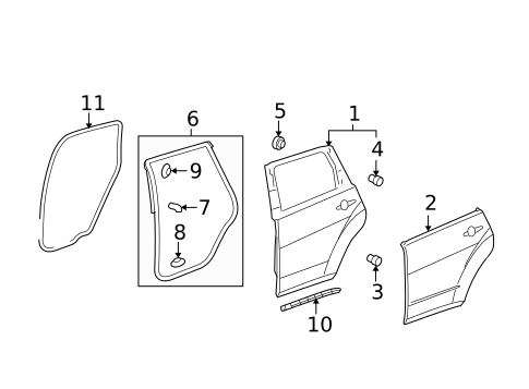 Door & Components for 2011 Acura MDX #0