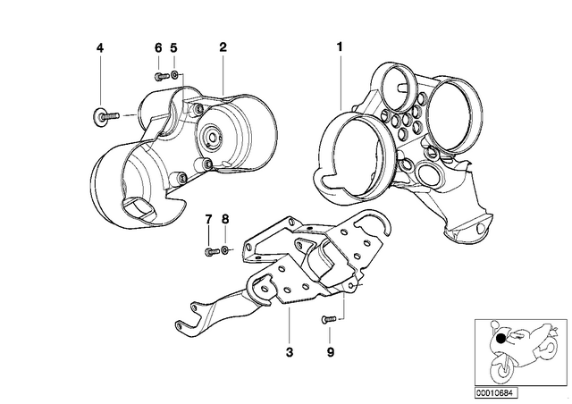 62112306724 - : Dashboard Support - Silver for BMW-Motorrad Image