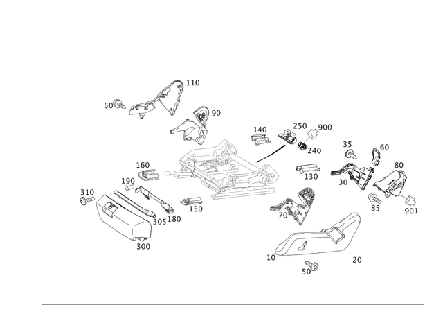 2129110100 - Driver Seat: Bracket for Mercedes-Benz Image image