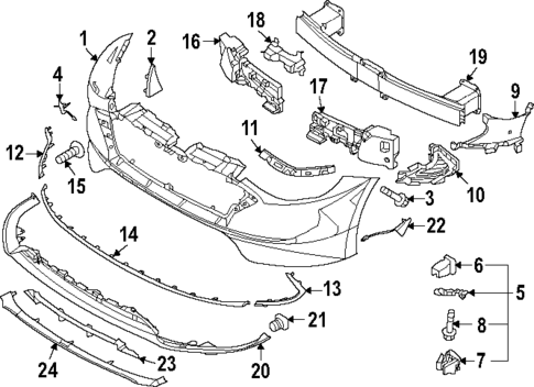 Bumper & Components - Front for 2023 Hyundai Sonata #0