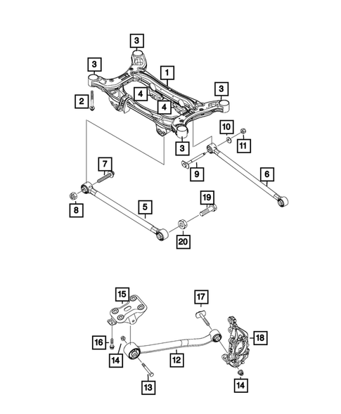 Rear Suspension and Cradle for 2021 Jeep Compass #1
