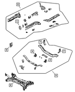 5115410AA - Frame, Bumper and Fascia: Radiator Support Bracket, Right for Mopar Image