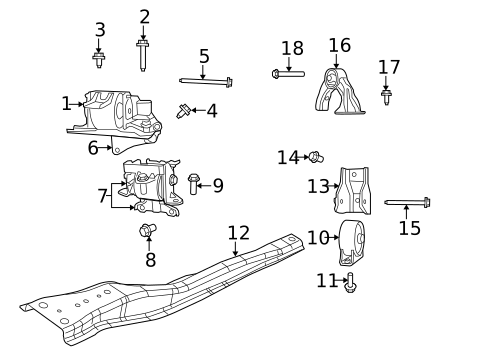 Engine & Trans Mounting for 2013 Jeep Patriot #0