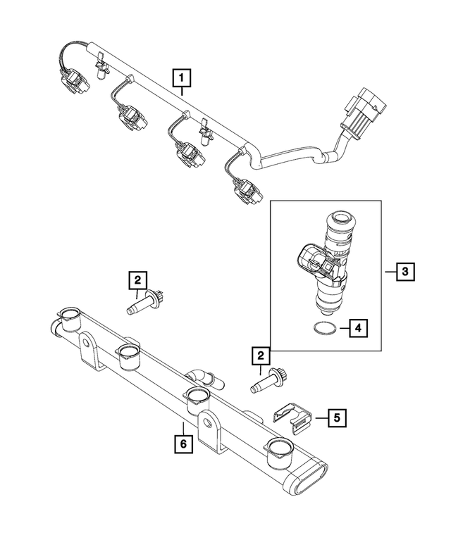 68171963AA - Fuel: Injector Wiring for Mopar Image