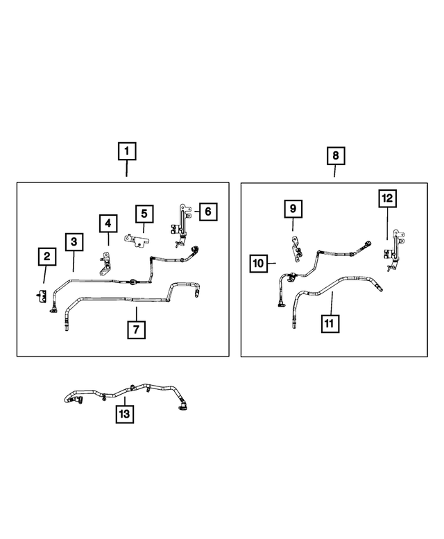 68297753AA - Fuel and Accelerator Pedal: Fuel Line Bracket for Mopar Image image