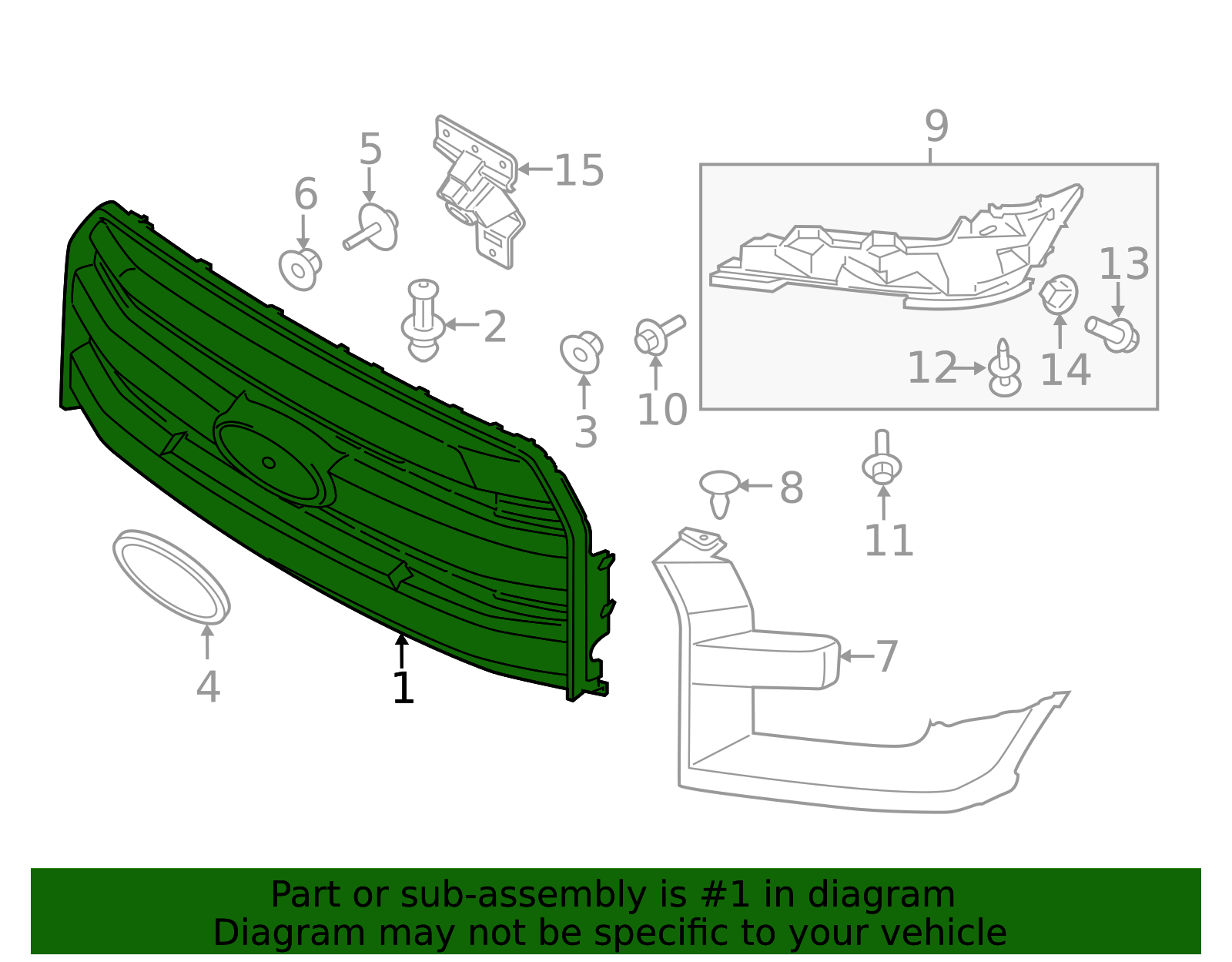 FL3Z-8200-JA 15 thru 17 F-150 OEM Genuine Ford Parts Molded