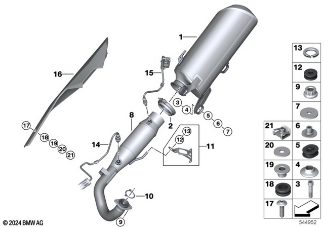 18515A64591 - : Rear Muffler              for BMW-Motorrad Image