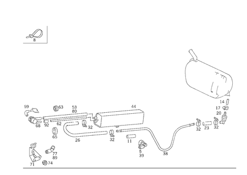 Closed Fuel-Evaporation-Control System for 1992 Mercedes-Benz 400 E #1