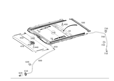 Tilting/Sliding Roof Frame for 2014 Mercedes-Benz E63 AMG #0