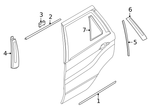 Exterior Trim - Rear Door for 2009 BMW X5 #0