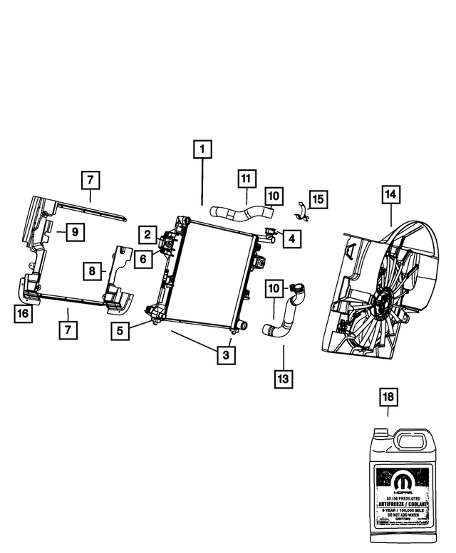 « 55116920AA – Cooling : Radiateur, Infér Joint pour Mopar Image »