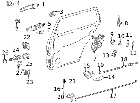 Lock & Hardware for 2000 Mercedes-Benz E320 #1