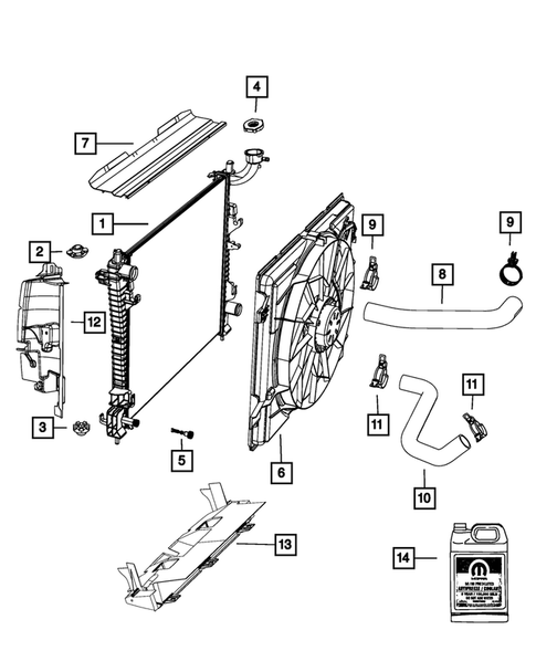 Radiator and Related Parts; Charge Air Cooler for 2012 Jeep Grand Cherokee #1